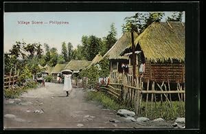 Ansichtskarte Philippines, Village Scene