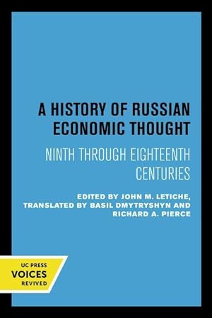 Immagine del venditore per A History of Russian Economic Thought venduto da moluna