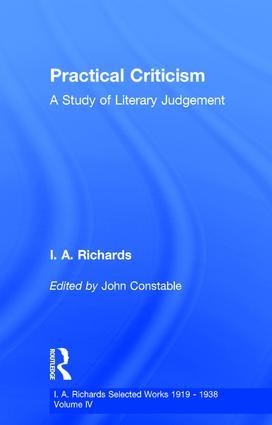 Seller image for Richards, I: Practical Criticism for sale by moluna