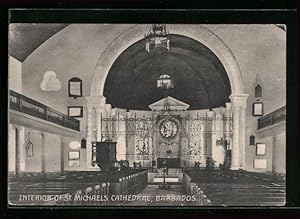 Postcard Barbados, Interior of St. Michaels Cathedral