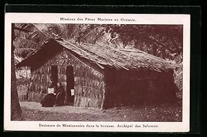 Ansichtskarte Archipel des Salomon, Demeure de Missionnaire dans la brousse