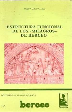 Bild des Verkufers fr Estructura funcional de los "Milagros" de Berceo . zum Verkauf von Librera Astarloa