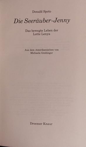 Bild des Verkufers fr Die Seeruber-Jenny. Das bewegte Leben der Lotte Lenya. zum Verkauf von Antiquariat Bookfarm