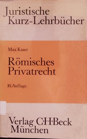 Bild des Verkufers fr Rmisches Privatrecht. Ein Studienbuch. zum Verkauf von Antiquariat Bookfarm