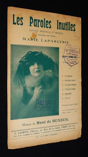 Seller image for Les Paroles inutiles - Marie Laparcerie, musique de Ren de Buxeuil (partition chant) for sale by Abraxas-libris