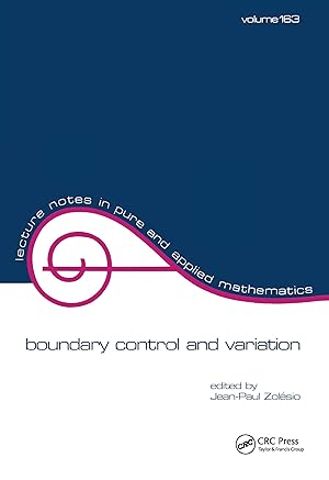 Image du vendeur pour Zolesio, J: Boundary Control and Variation mis en vente par moluna