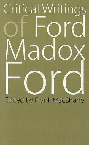 Image du vendeur pour Critical Writings of Ford Madox Ford mis en vente par moluna