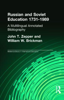 Seller image for Zepper, J: Russian and Soviet Education 1731-1989 for sale by moluna
