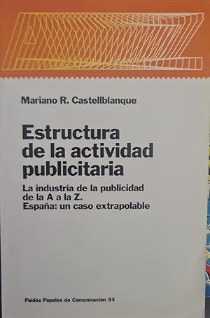 Imagen del vendedor de ESTRUCTURA DE LA ACTIVIDAD PUBLICITARIA. a la venta por Librera Smile Books