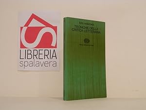 Bild des Verkufers fr Tecniche della critica letteraria zum Verkauf von Libreria Spalavera