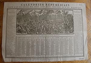 Calendrier Républicain pour l'an de Grace 1908, XXXVIII ème de la III è République.