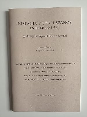 Image du vendeur pour Hispania y los hispanos en el siglo I d.C. (y el viaje del Apstol Pablo a Espaa) mis en vente par Perolibros S.L.