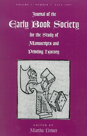 Bild des Verkufers fr Driver, M: Journal of the Early Book Society zum Verkauf von moluna