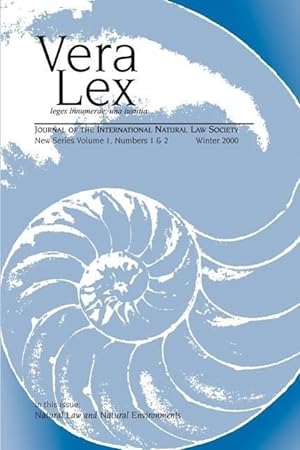 Bild des Verkufers fr Vera Lex: Journal of the International Natural Law Society zum Verkauf von moluna