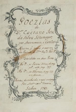 Seller image for MANUSCRITO - POEZIAS DO Dor. CAETANO JOZ DA SILVA SOTOMAYOR, for sale by Livraria Castro e Silva