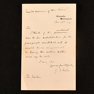 A Letter from George Dunlop Leslie