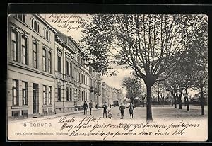 Ansichtskarte Siegburg, Wilhelmstrasse mit Schülergruppe