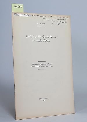 Bild des Verkufers fr Les Gnies des Quatre Vents au temple d'Opet. (Chronique d'gypt). zum Verkauf von Librarium of The Hague