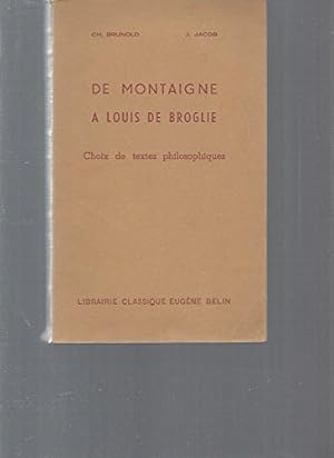 Image du vendeur pour De Montaigne  Louis de Broglie mis en vente par Ammareal