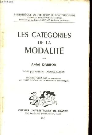 Seller image for Les catgories de la modalit - Collection Bibliothque de philosophie contemporaine. for sale by Le-Livre