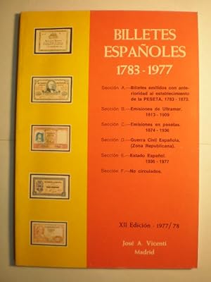 Billetes españoles 1783-1977 ( XII Edición 1977/78 )