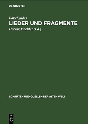 Image du vendeur pour Lieder und Fragmente mis en vente par BuchWeltWeit Ludwig Meier e.K.