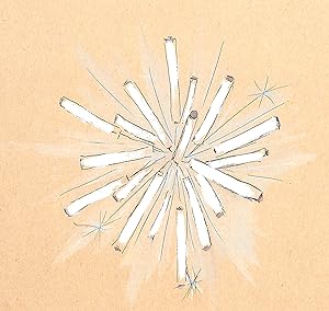 Seller image for Lanvin Paris White Starburst c1950s Artwork for sale by The Cary Collection
