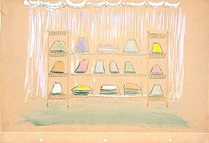 Seller image for Lanvin Paris Pastel Lampshades c1950s Artwork for sale by The Cary Collection