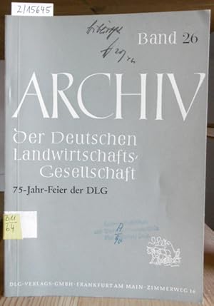 Seller image for Reden und Ansprachen zur 75 Jahrfeier der DLG in der Frankfurter Paulskirche, 10. Dezember 1960. for sale by Versandantiquariat Trffelschwein