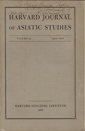 Harvard Journal of Asiatic Studies Volume 25 . In honor of a great librarian this volume is dedic...