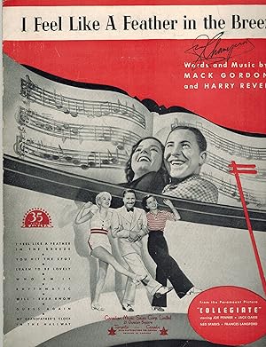 Seller image for I Feel Like a Feather in the Breeze - Vintage Sheet Music from " Collegiate " - Joe Penner Cover for sale by ! Turtle Creek Books  !