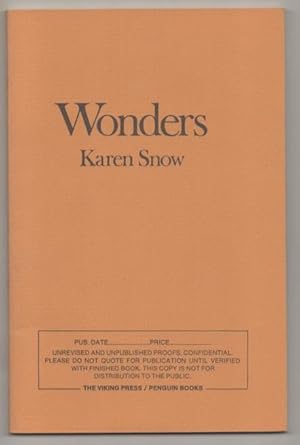 Seller image for Wonders for sale by Jeff Hirsch Books, ABAA