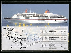 Bild des Verkufers fr Ansichtskarte Passagierschiff MS Europa vor Anker, Route durch Sdostasien und Australien zum Verkauf von Bartko-Reher