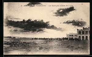 Ansichtskarte Djibouti, La Nuit par Clair de Lune