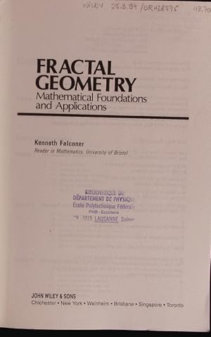 Imagen del vendedor de Fractal geometry. Mathematical foundations and applications. a la venta por Antiquariat Bookfarm