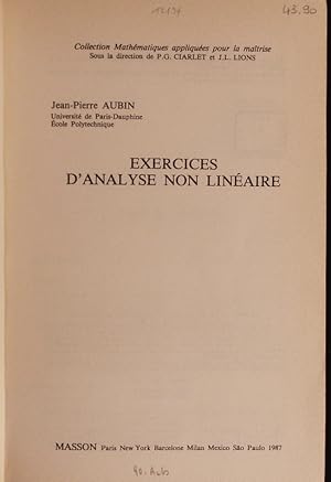 Exercices d'analyse non linéaire.