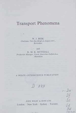 Imagen del vendedor de Transport phenomena. a la venta por Antiquariat Bookfarm