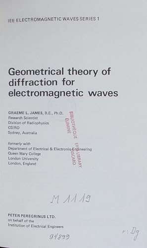 Immagine del venditore per Geometrical theory of diffraction for electromagnetic waves. venduto da Antiquariat Bookfarm