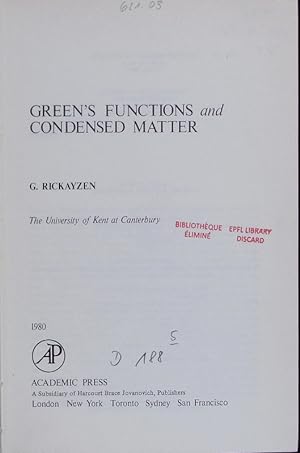 Image du vendeur pour Green's functions and condensed matter. mis en vente par Antiquariat Bookfarm