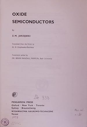Seller image for Oxide semiconductors. for sale by Antiquariat Bookfarm