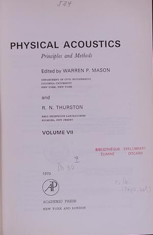 Seller image for Physical acoustics. Principles and methods. for sale by Antiquariat Bookfarm