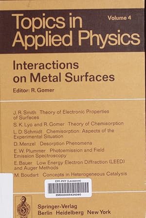 Imagen del vendedor de Interactions on Metal Surfaces. a la venta por Antiquariat Bookfarm