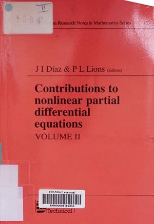 Imagen del vendedor de Contributions to nonlinear partial differential equations. a la venta por Antiquariat Bookfarm