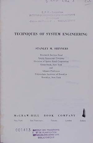 Immagine del venditore per TECHNIQUES OF SYSTEM ENGINEERING. venduto da Antiquariat Bookfarm