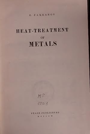 Bild des Verkufers fr HEAT-TREATMENT OF METALS. zum Verkauf von Antiquariat Bookfarm