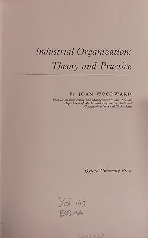 Bild des Verkufers fr Industrial Organization: Theory and Practice. zum Verkauf von Antiquariat Bookfarm