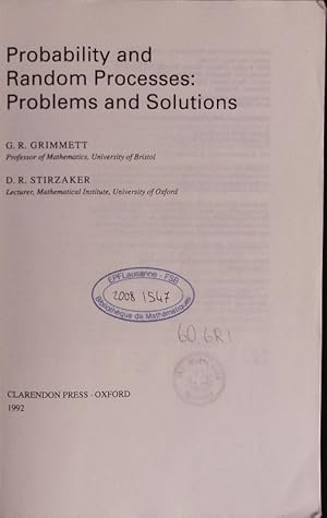 Image du vendeur pour Probability and random processes. Problems and solutions. mis en vente par Antiquariat Bookfarm