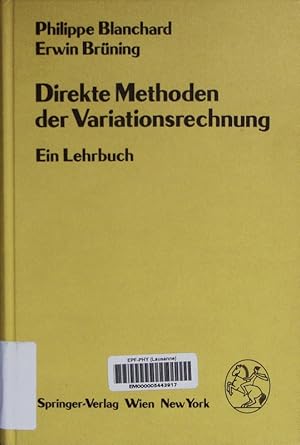 Bild des Verkufers fr Direkte Methoden der Variationsrechnung. Ein Lehrbuch. zum Verkauf von Antiquariat Bookfarm