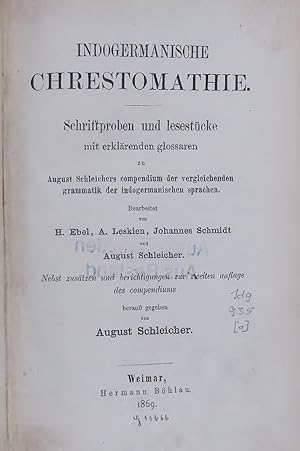 Bild des Verkufers fr INDOGERMANISCHE CHRESTOMATHIE. zum Verkauf von Antiquariat Bookfarm