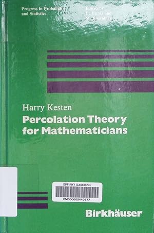Seller image for Percolation theory for mathematicians. for sale by Antiquariat Bookfarm